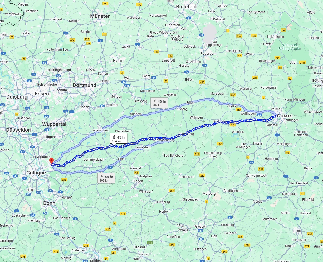 Anreise von Kassel Zu Bergisch Gladbach Über 