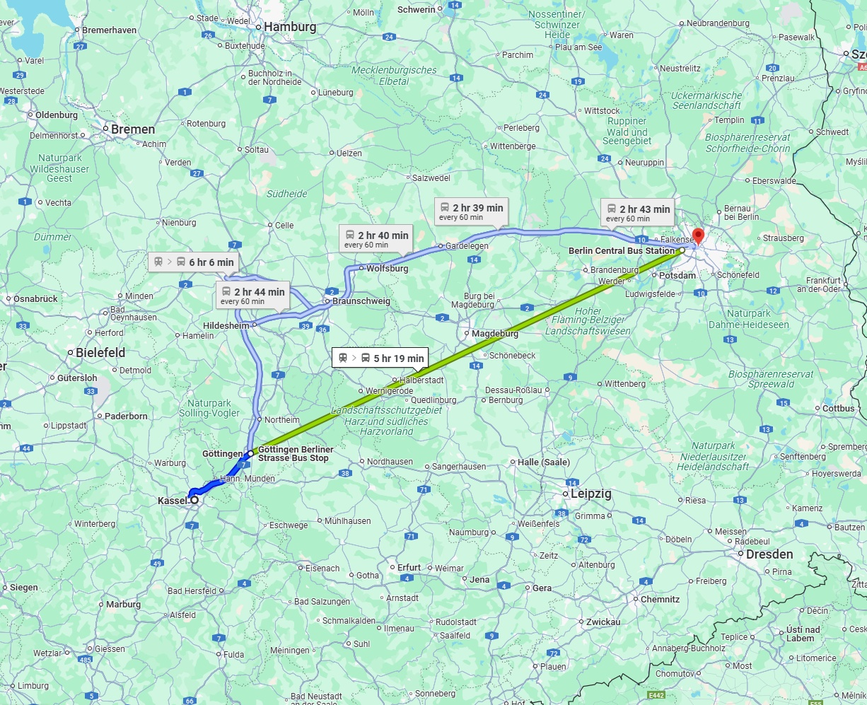 Anreise von Kassel Zu Berlin Über 