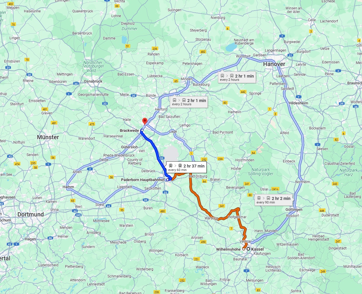 Anreise von Kassel Zu Bielefeld Über 