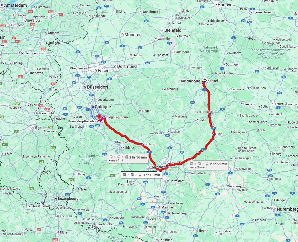 Anreise von Kassel Zu Bonn Über 