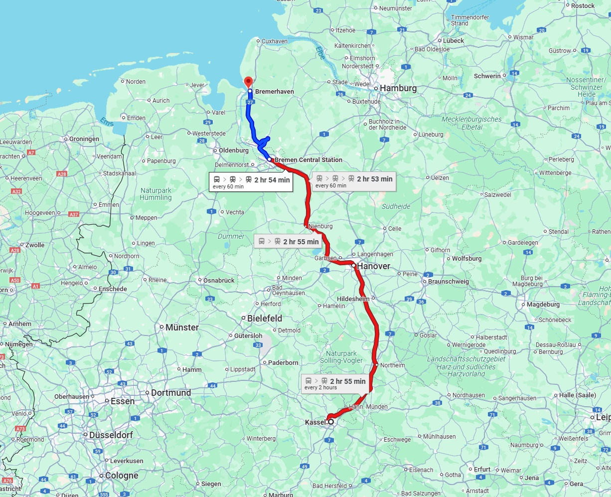 Anreise von Kassel Zu Bremerhaven Über 