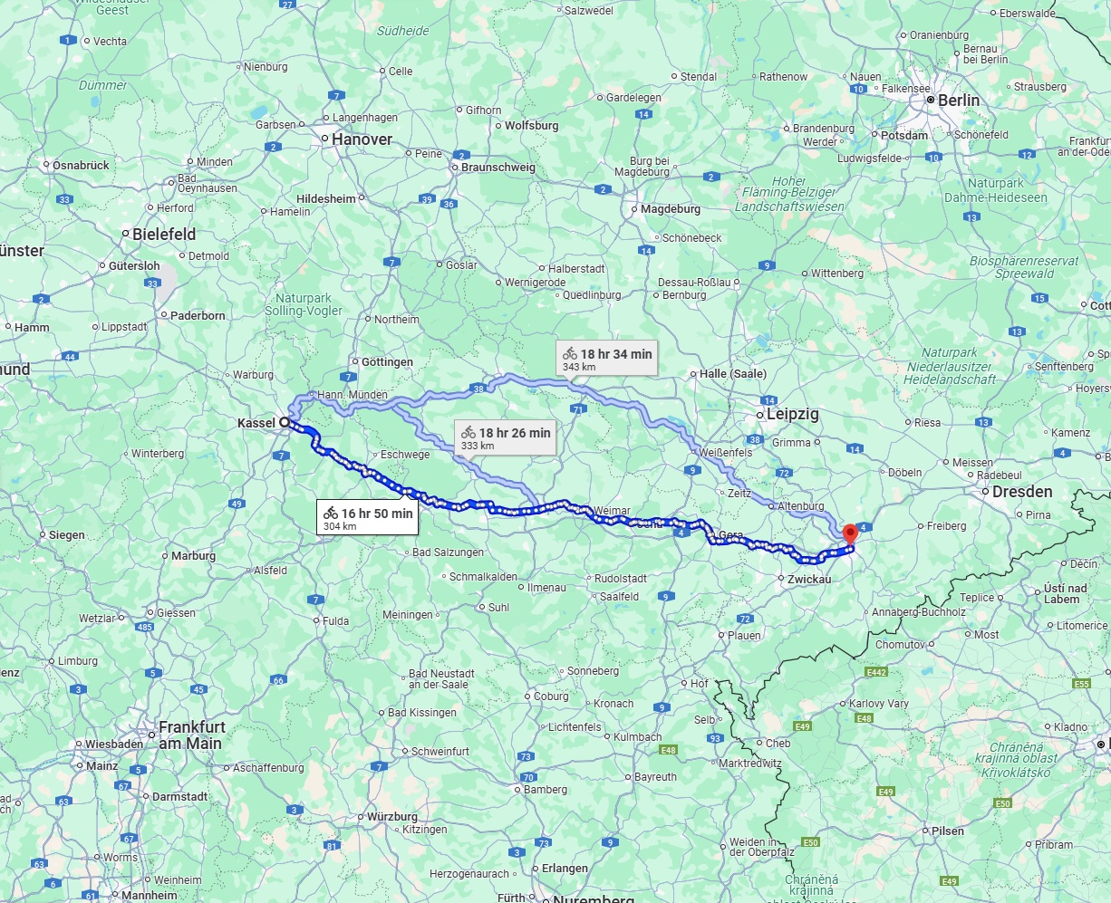 Anreise von Kassel Zu Chemnitz Über 