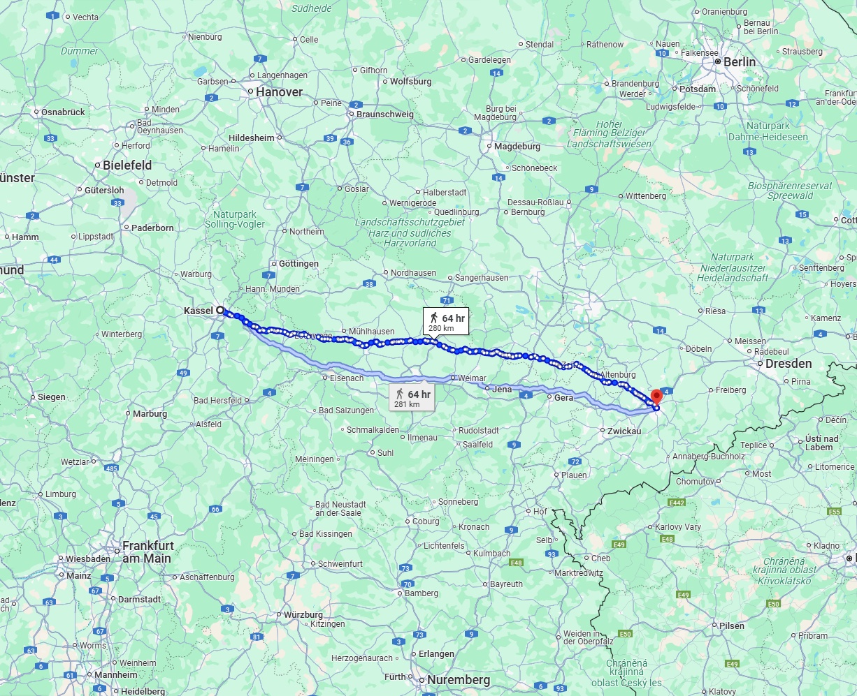 Anreise von Kassel Zu Chemnitz Über 