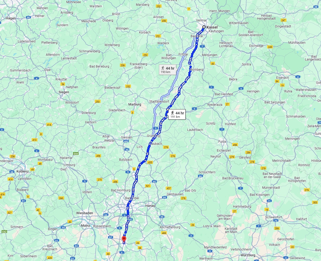 Anreise von Kassel Zu Darmstadt Über 
