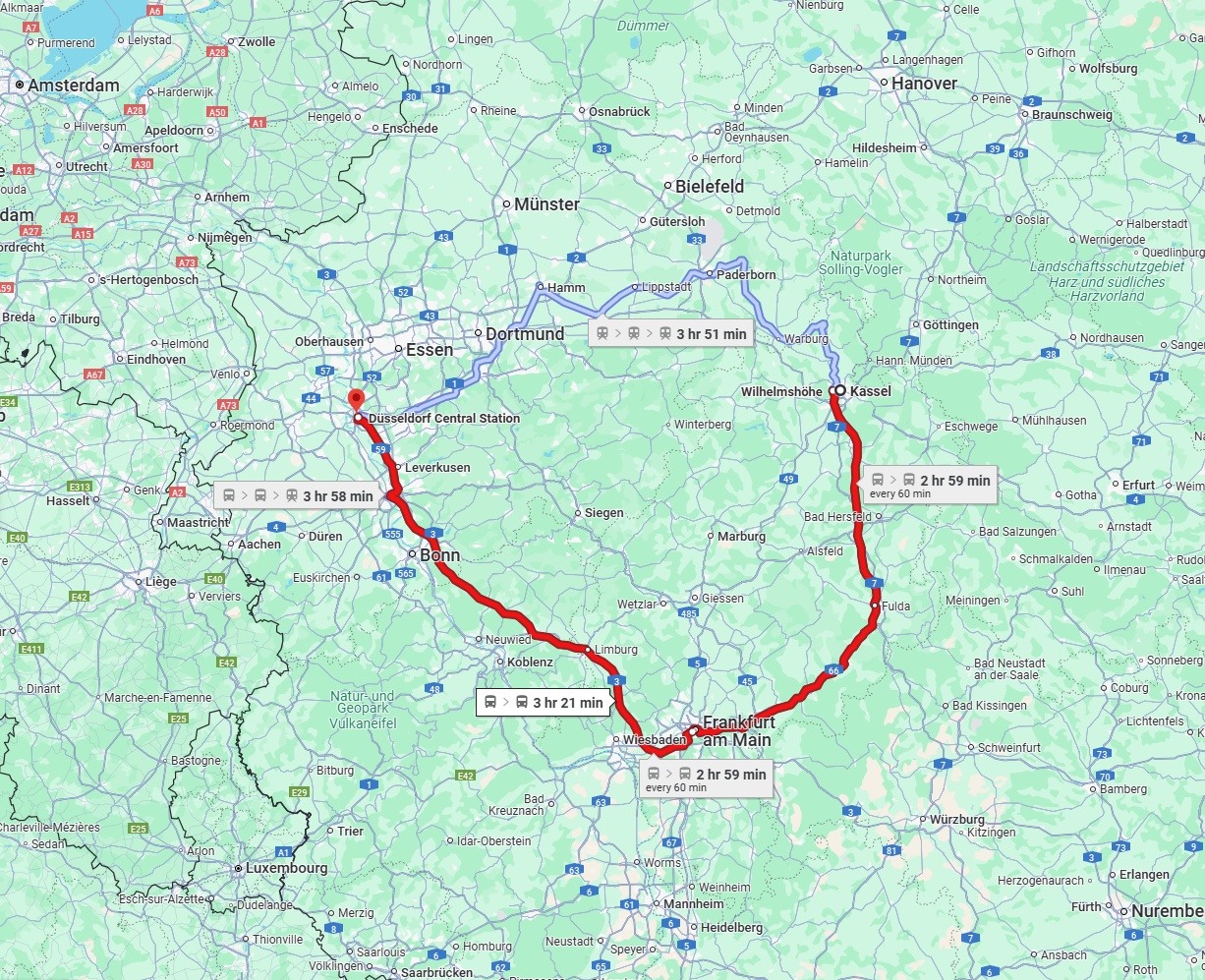 Anreise von Kassel Zu Düsseldorf Über 