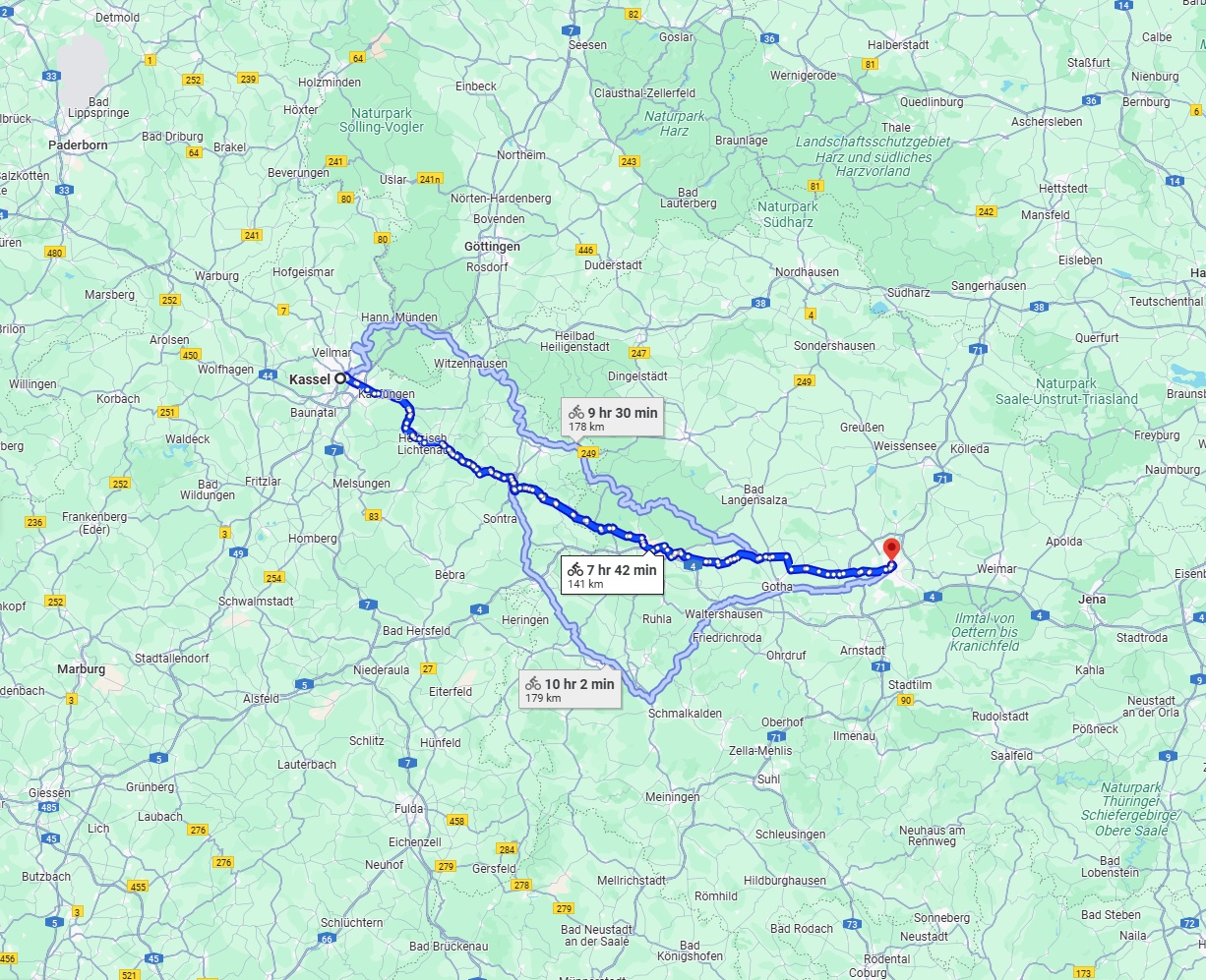 Anreise von Kassel Zu Erfurt Über 