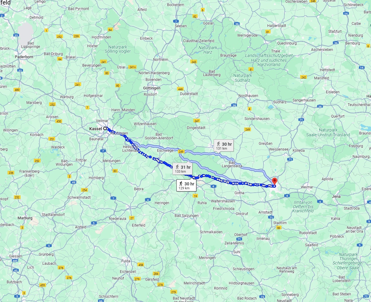 Anreise von Kassel Zu Erfurt Über 