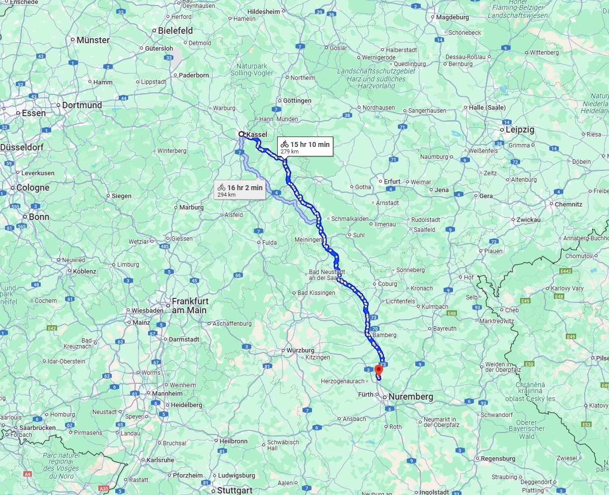 Anreise von Kassel Zu Erlangen Über 