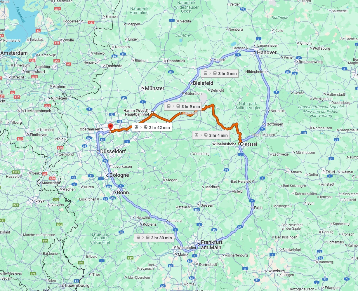 Anreise von Kassel Zu Essen Über 