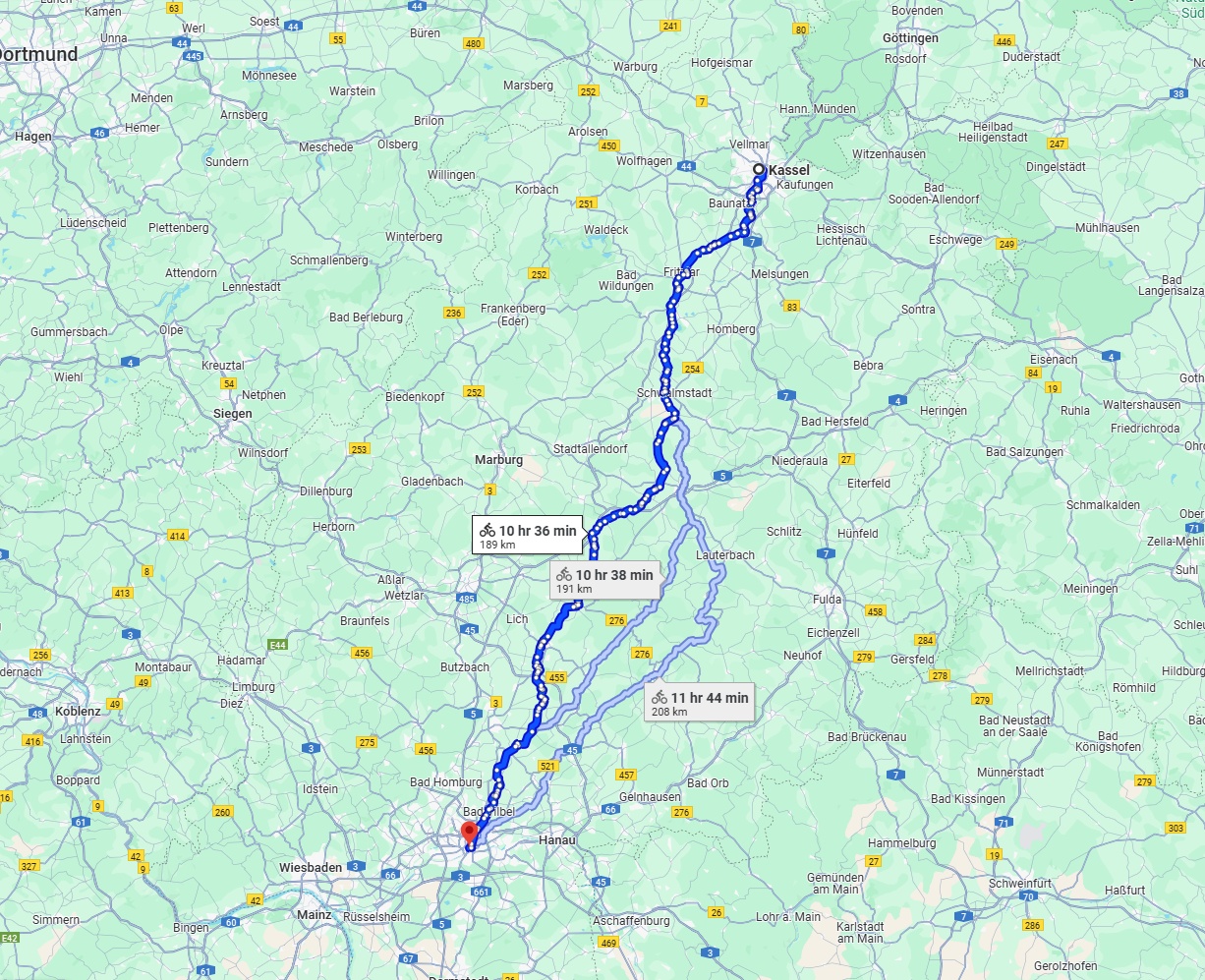 Anreise von Kassel Zu Frankfurt am Main Über 