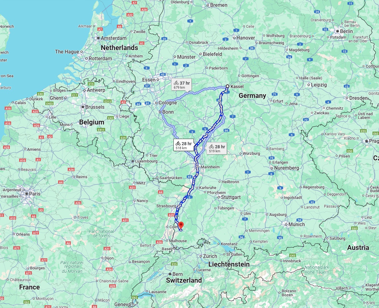 Anreise von Kassel Zu Freiburg im Breisgau Über 