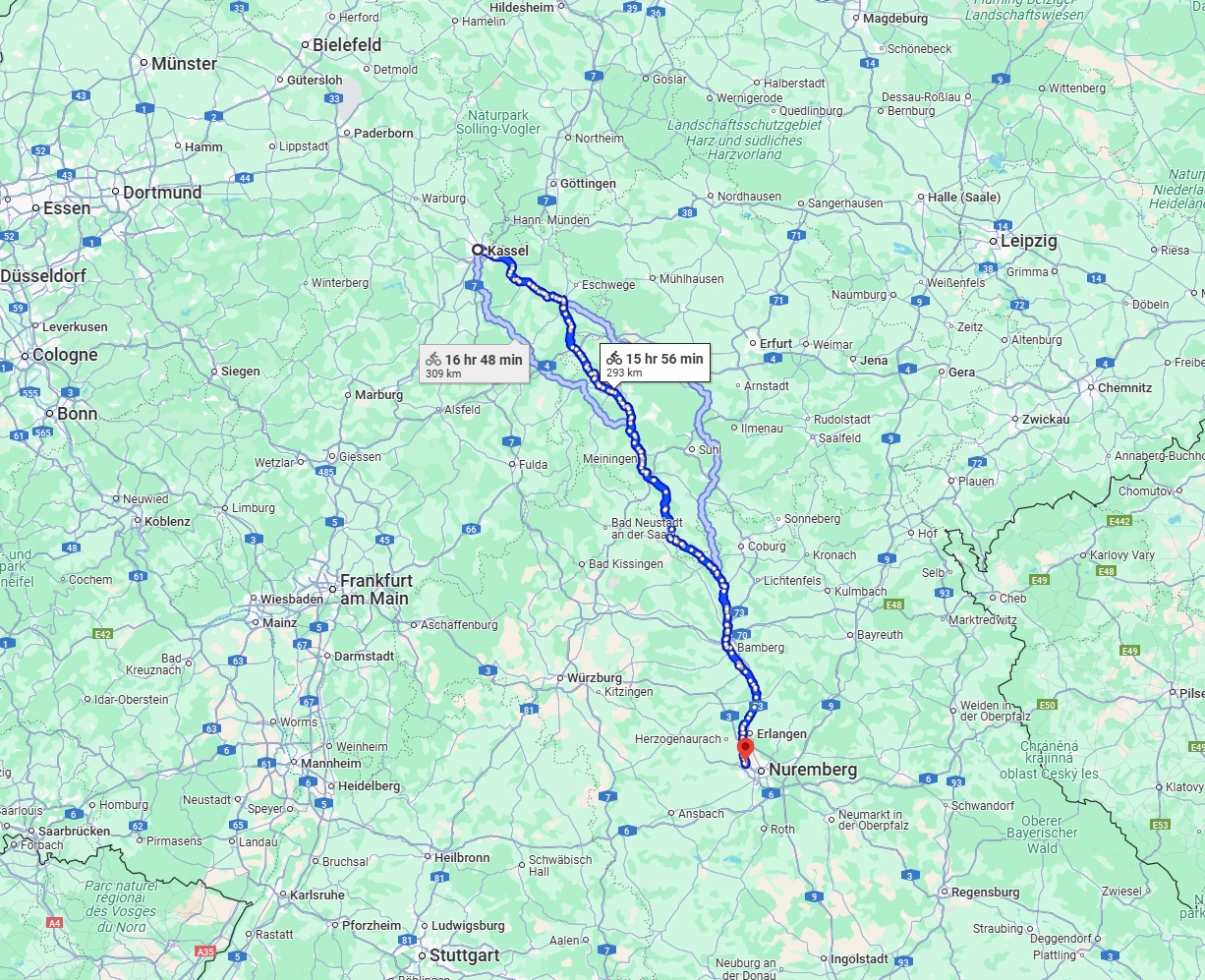 Anreise von Kassel Zu Fürth Über 