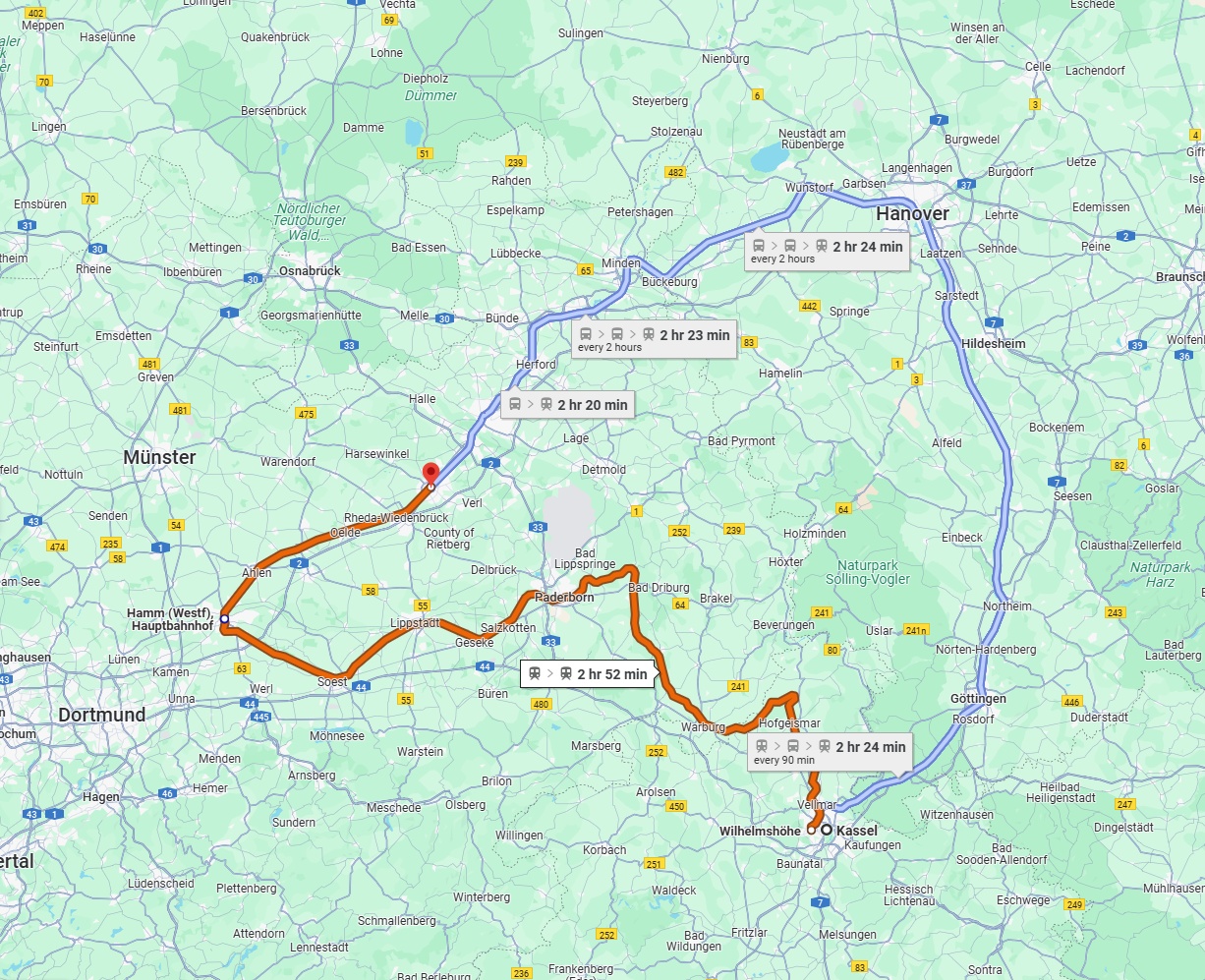 Anreise von Kassel Zu Gütersloh Über 