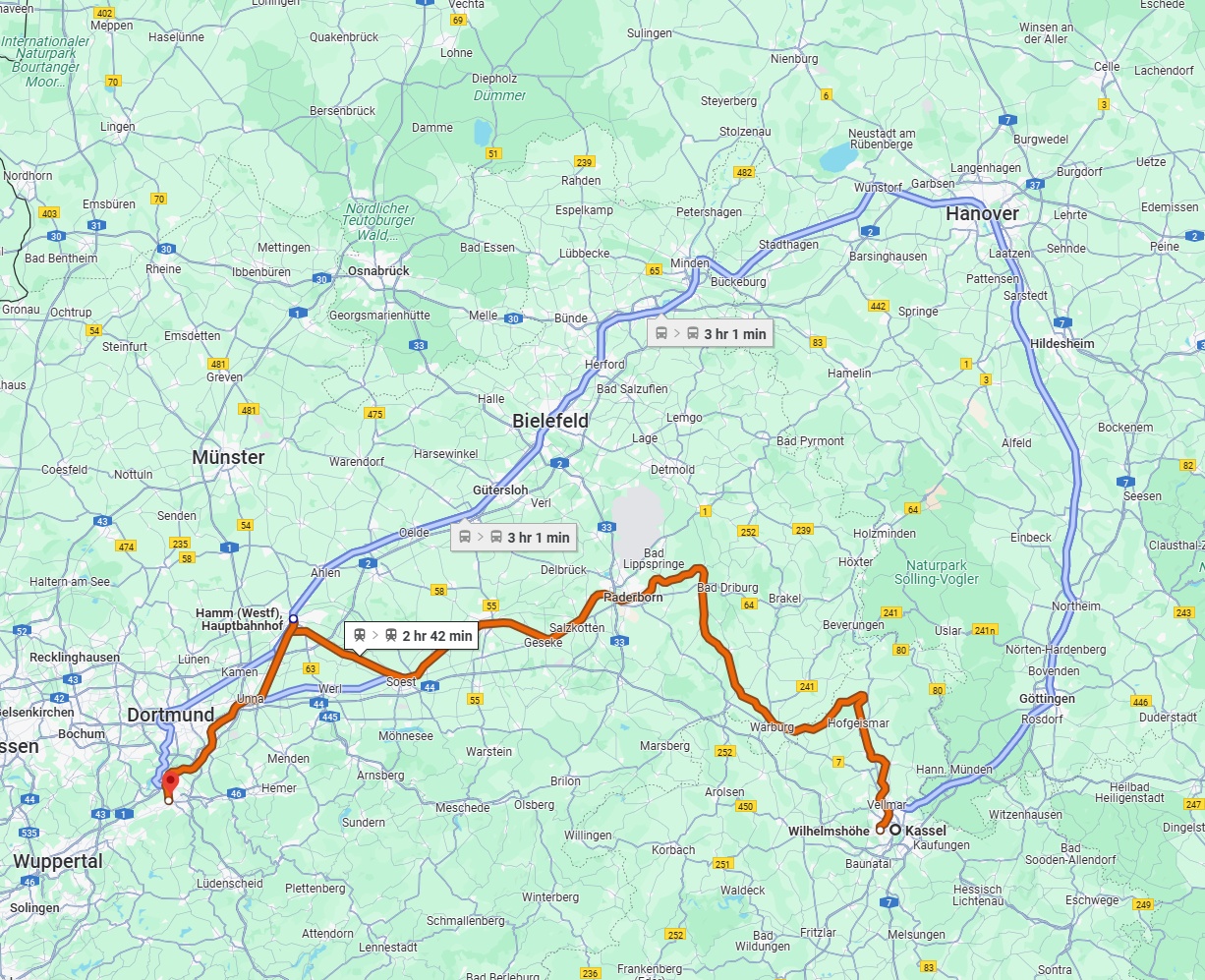 Anreise von Kassel Zu Hagen Über 