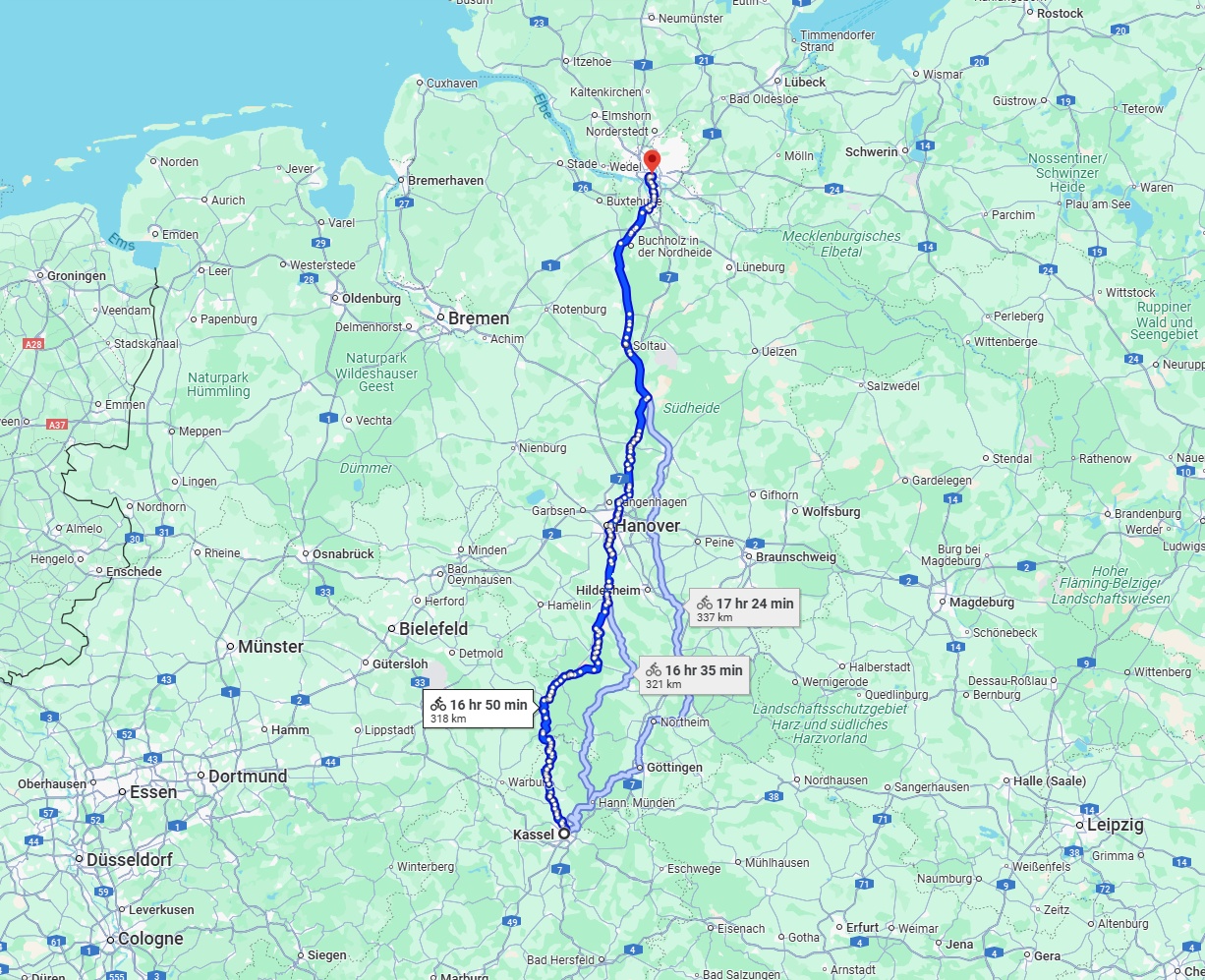 Anreise von Kassel Zu Hamburg Über 