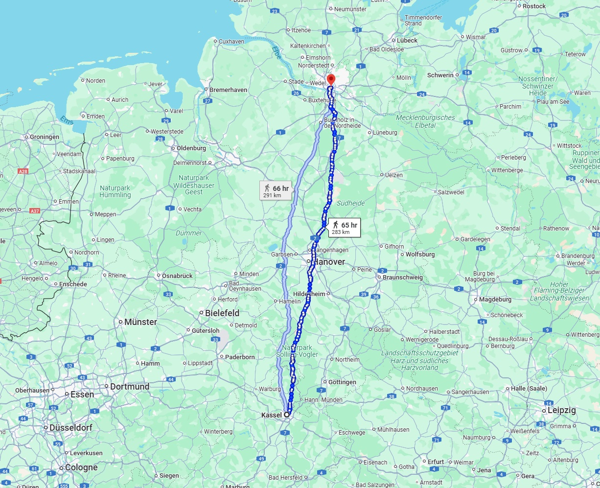 Anreise von Kassel Zu Hamburg Über 