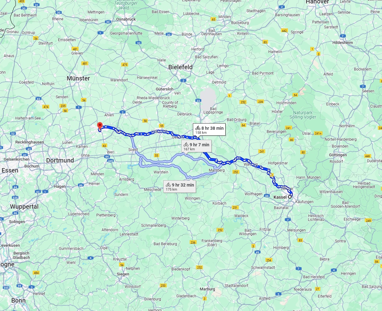 Anreise von Kassel Zu Hamm Über 