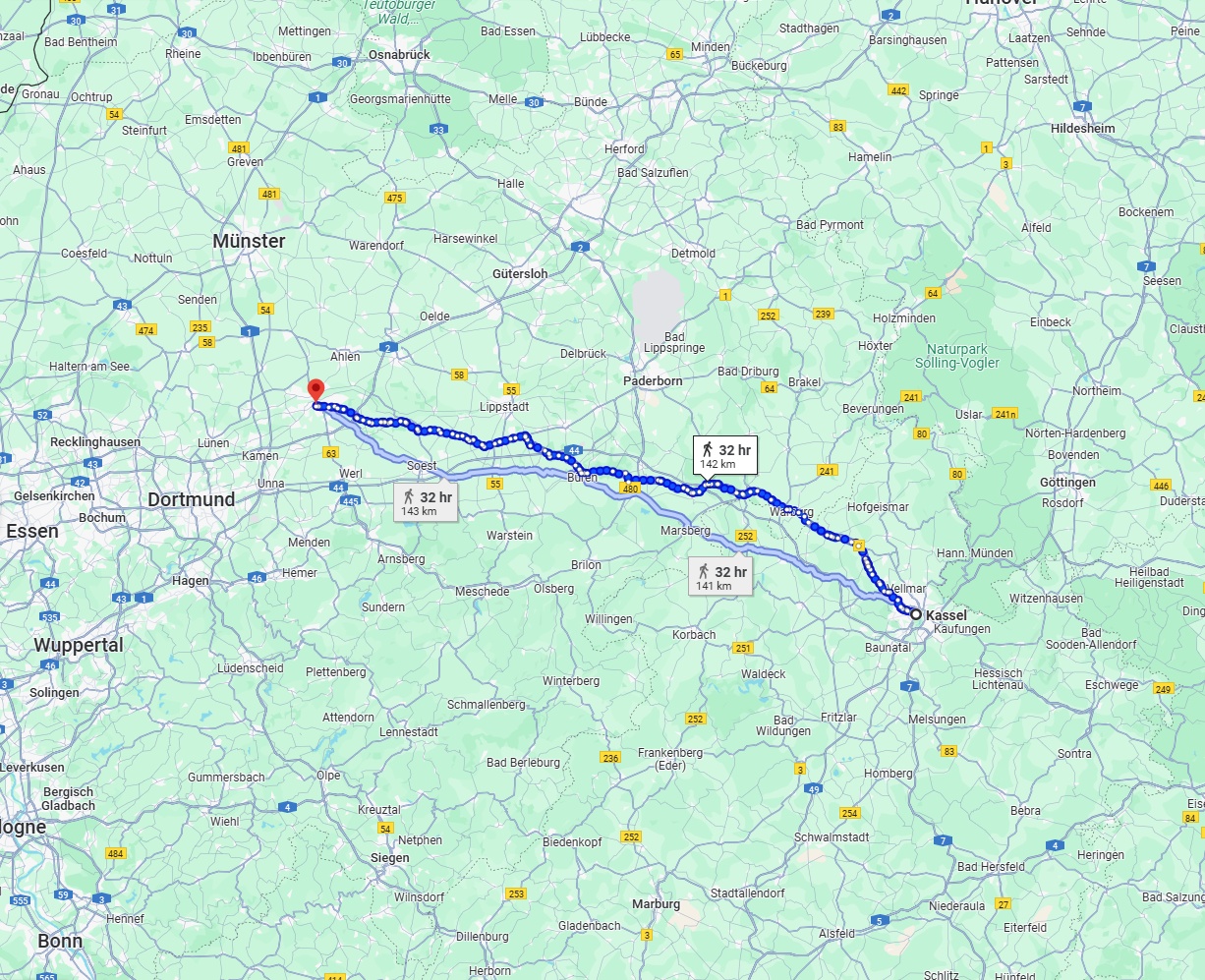 Anreise von Kassel Zu Hamm Über 