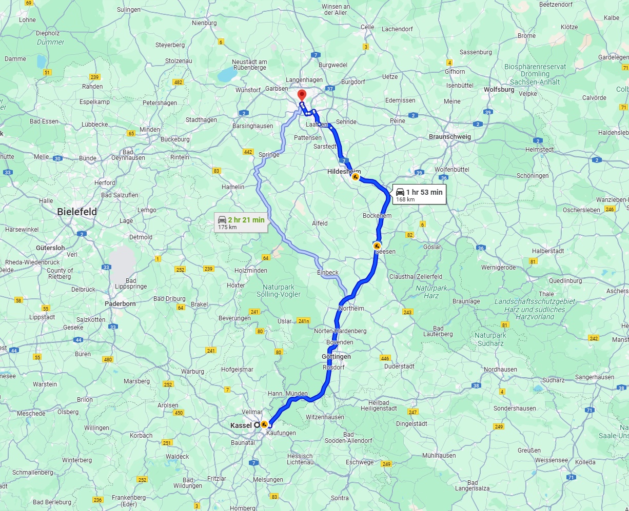 Anreise von Kassel Zu Hannover Über via A7