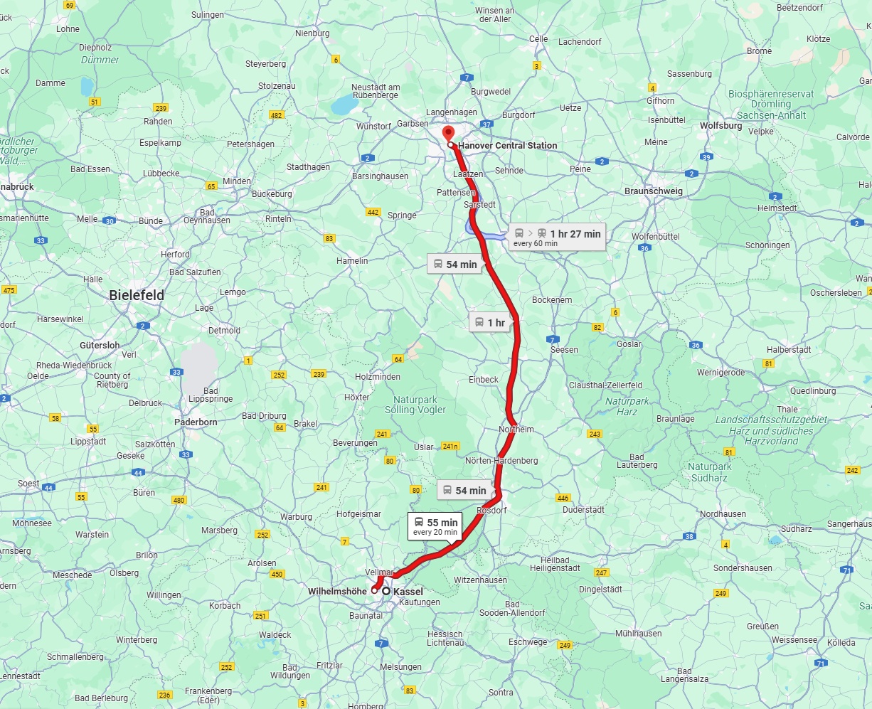 Anreise von Kassel Zu Hannover Über 