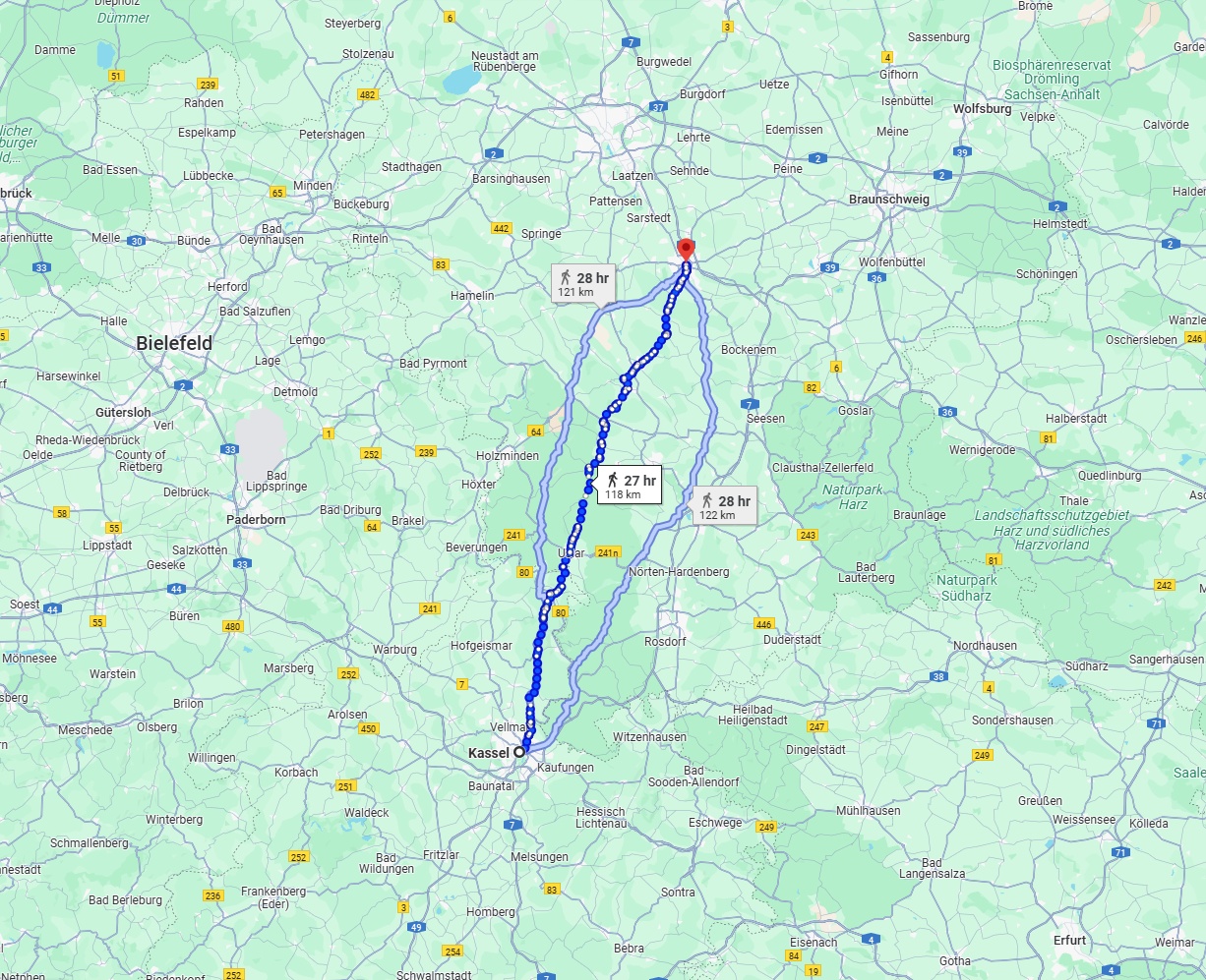 Anreise von Kassel Zu Hildesheim Über 
