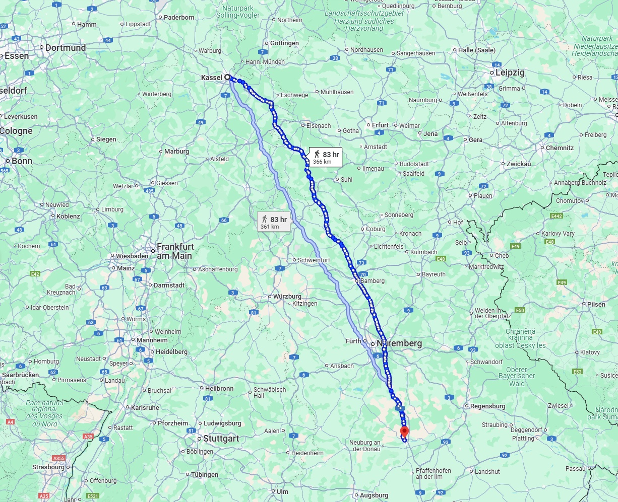 Anreise von Kassel Zu Ingolstadt Über 
