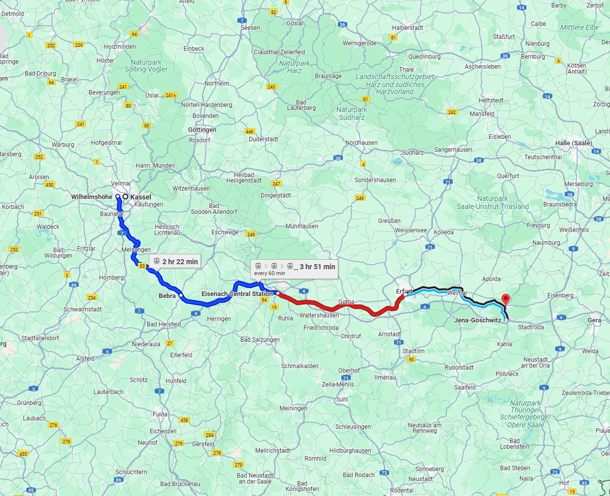 Anreise von Kassel Zu Jena Über 