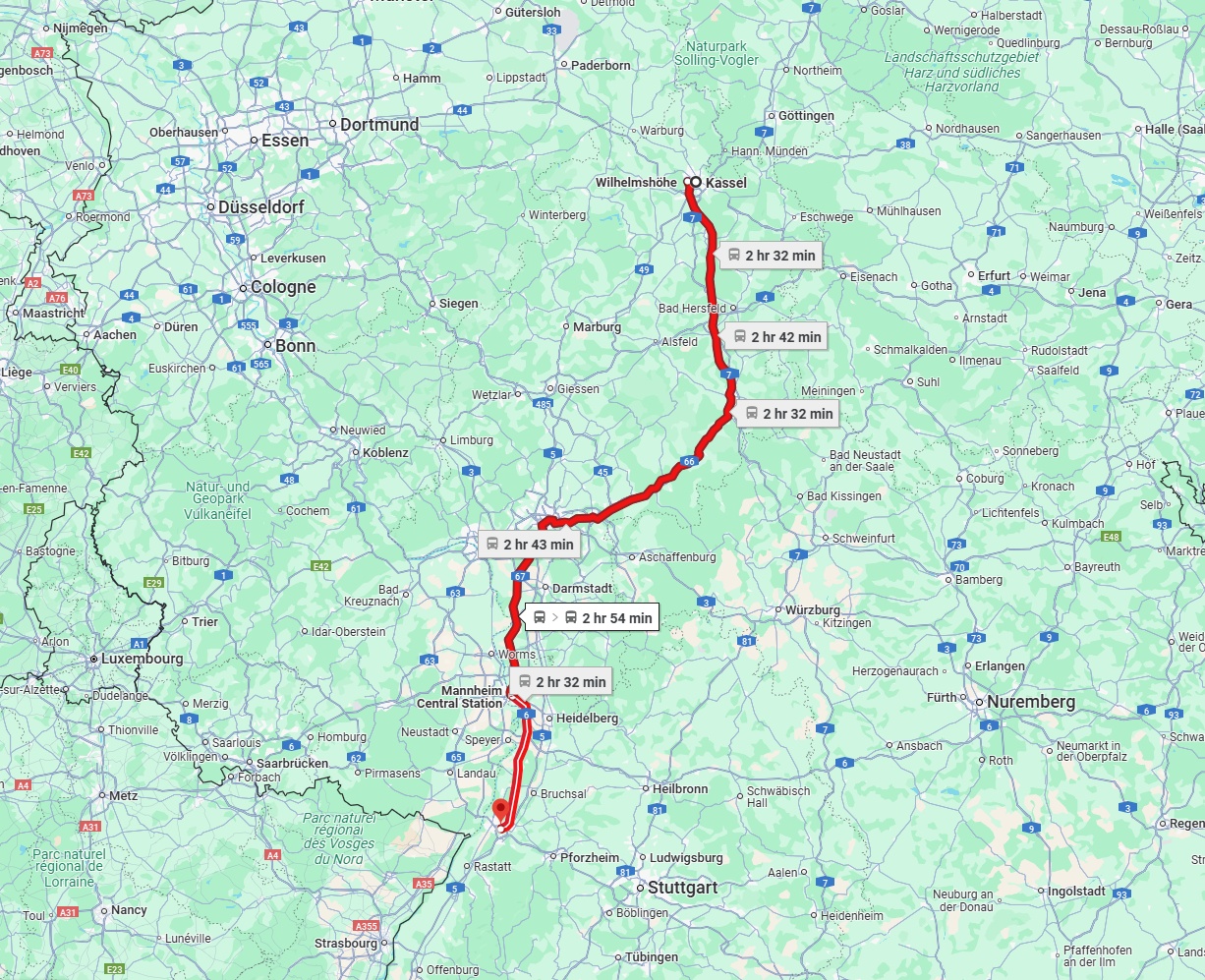 Anreise von Kassel Zu Karlsruhe Über 