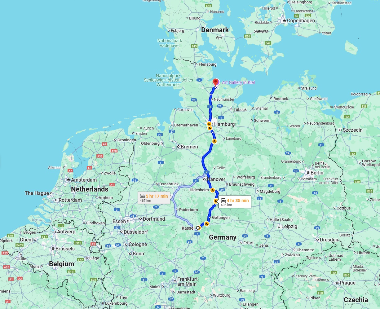 Anreise von Kassel Zu Kiel Über via A7