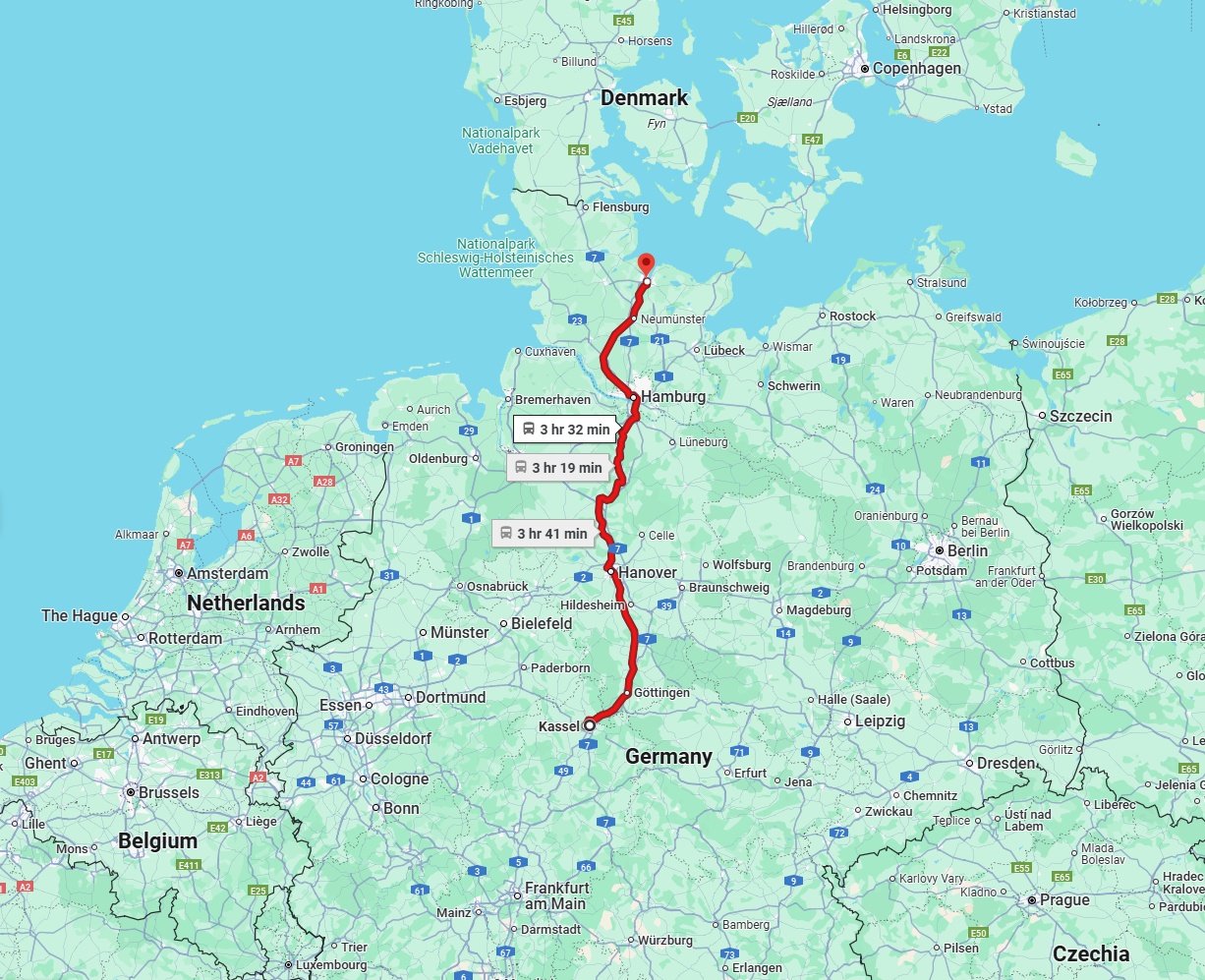 Anreise von Kassel Zu Kiel Über 