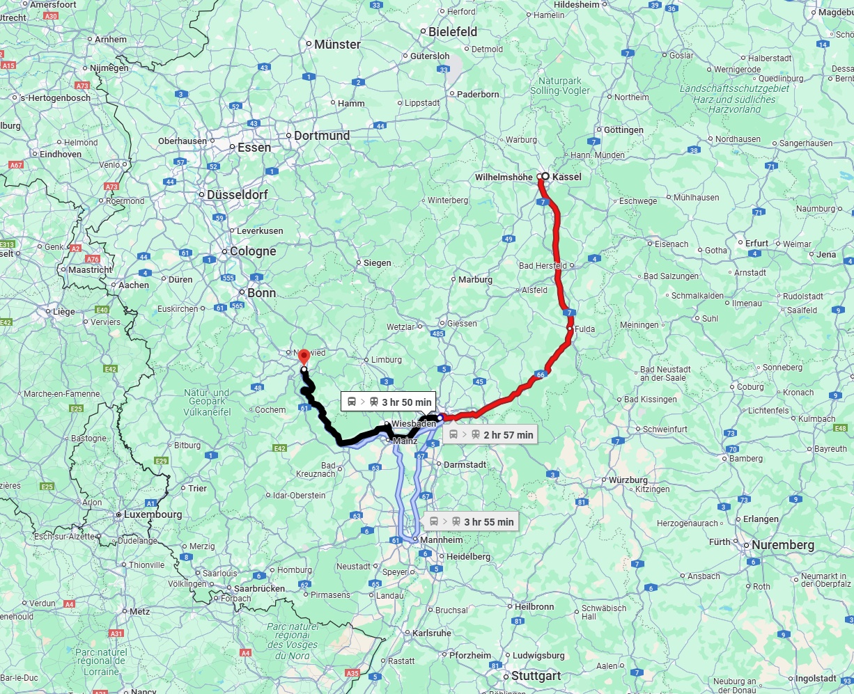 Anreise von Kassel Zu Koblenz Über 