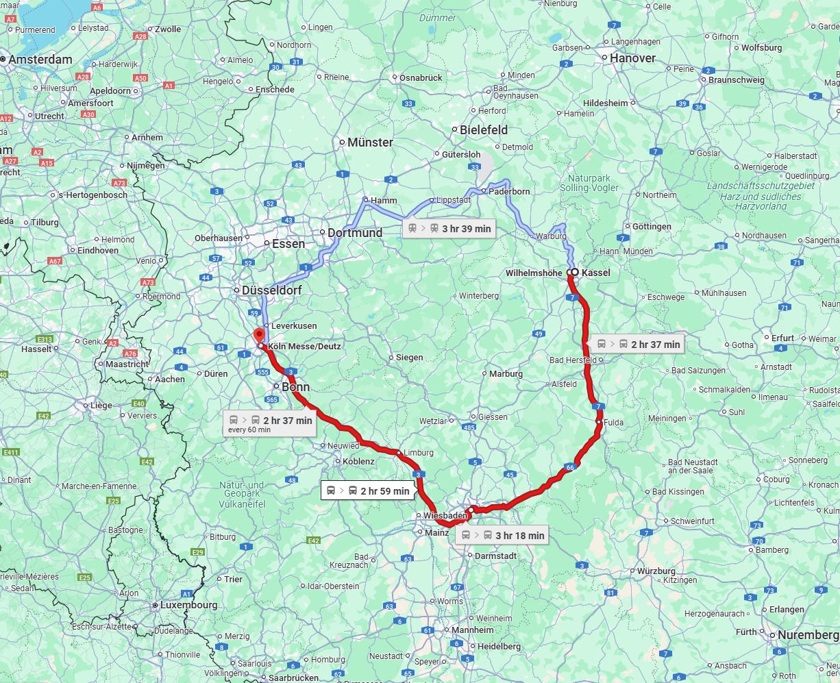 Anreise von Kassel Zu Köln Über 
