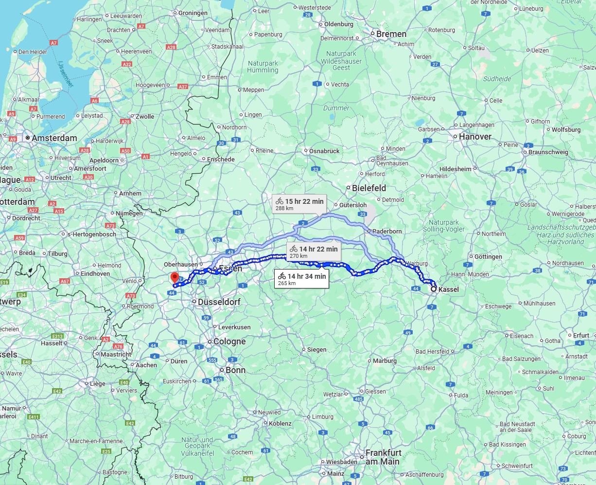 Anreise von Kassel Zu Krefeld Über 