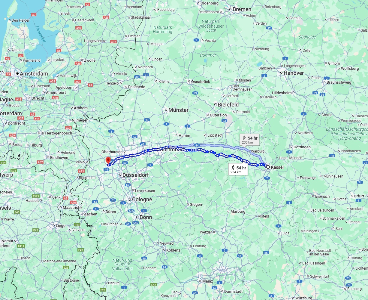 Anreise von Kassel Zu Krefeld Über 