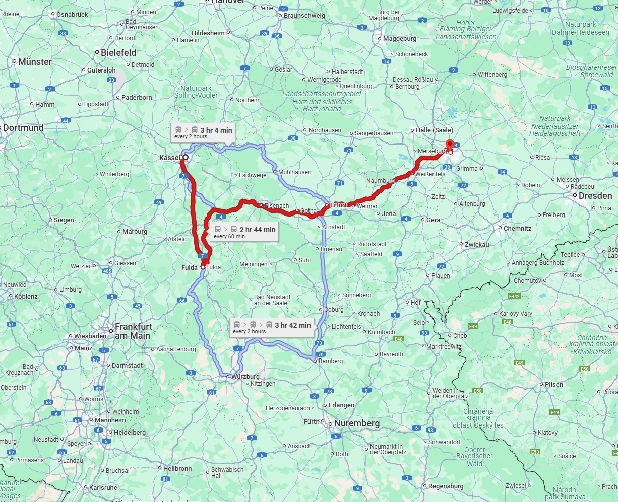 Anreise von Kassel Zu Leipzig Über 