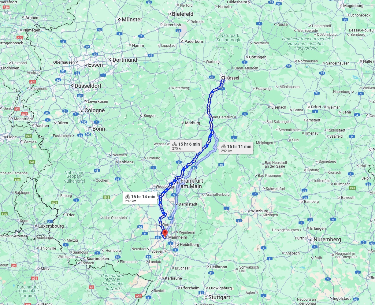 Anreise von Kassel Zu Ludwigshafen am Rhein Über 
