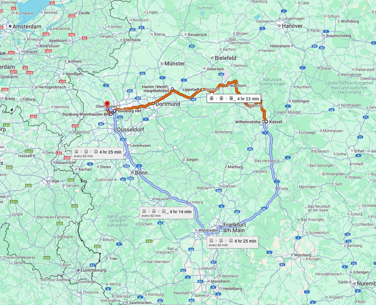 Anreise von Kassel Zu Moers Über 