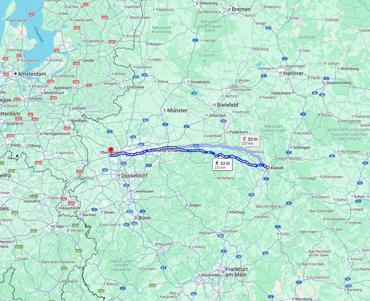 Anreise von Kassel Zu Moers Über 
