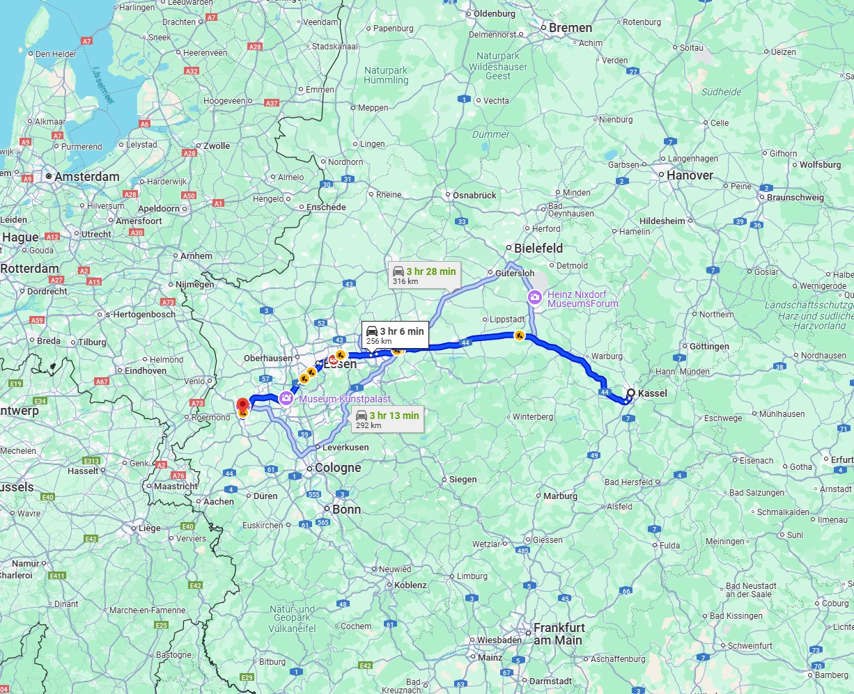 Anreise von Kassel Zu Mönchengladbach Über via A44