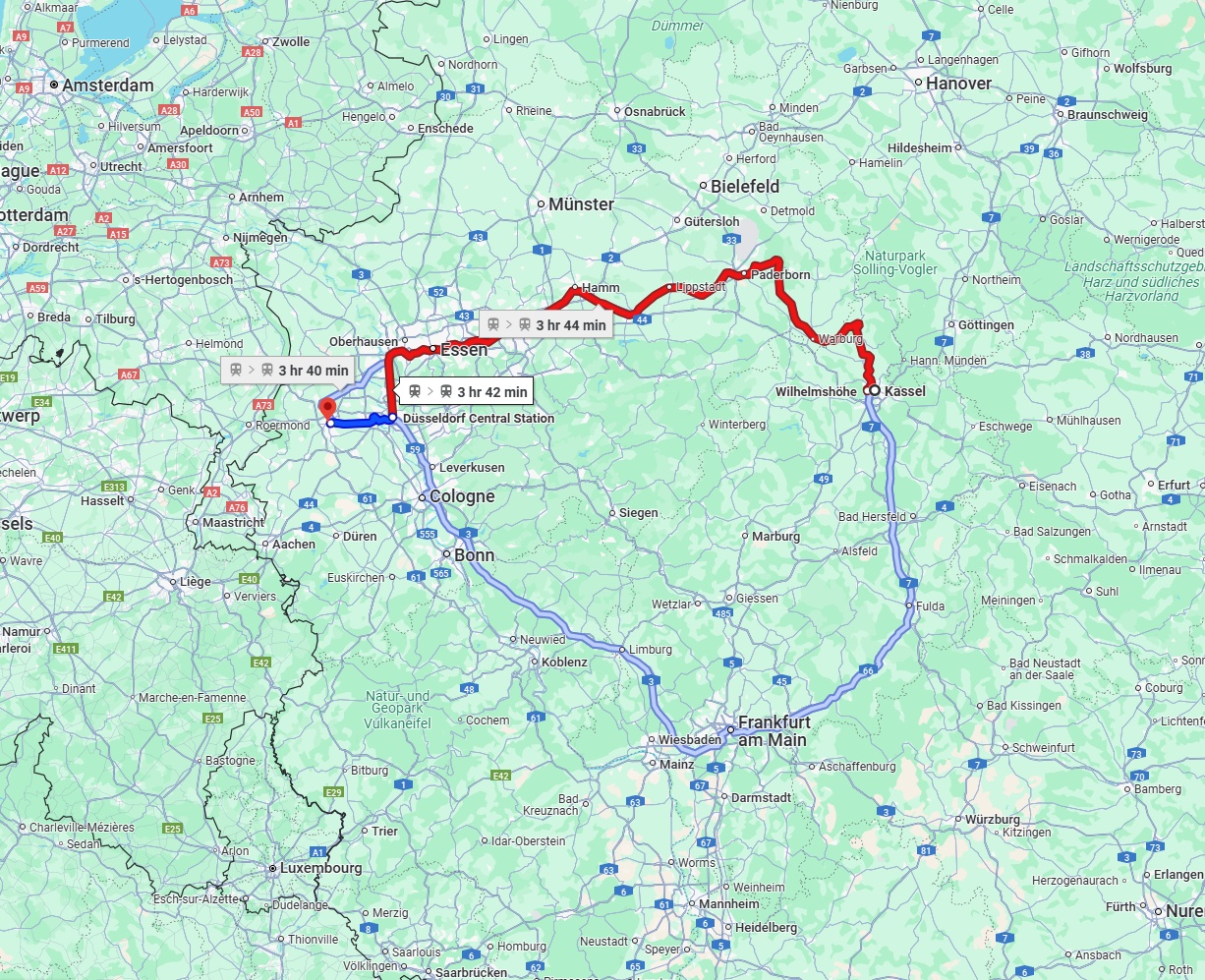 Anreise von Kassel Zu Mönchengladbach Über 