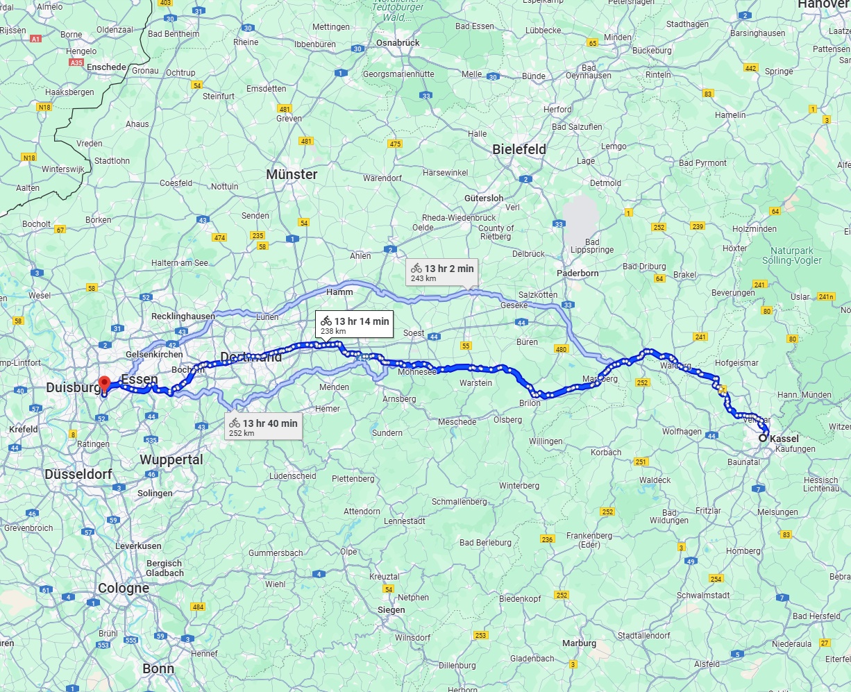Anreise von Kassel Zu Mülheim an der Ruhr Über 