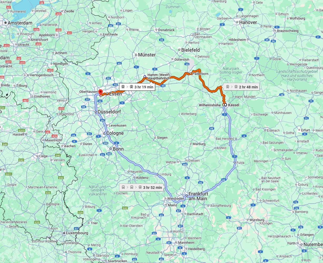 Anreise von Kassel Zu Mülheim an der Ruhr Über 