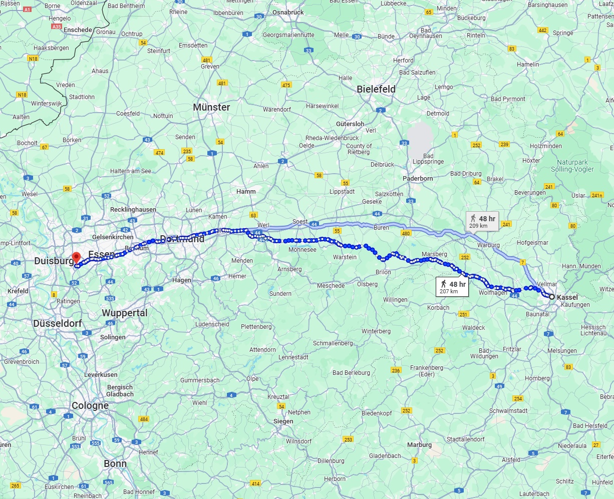 Anreise von Kassel Zu Mülheim an der Ruhr Über 