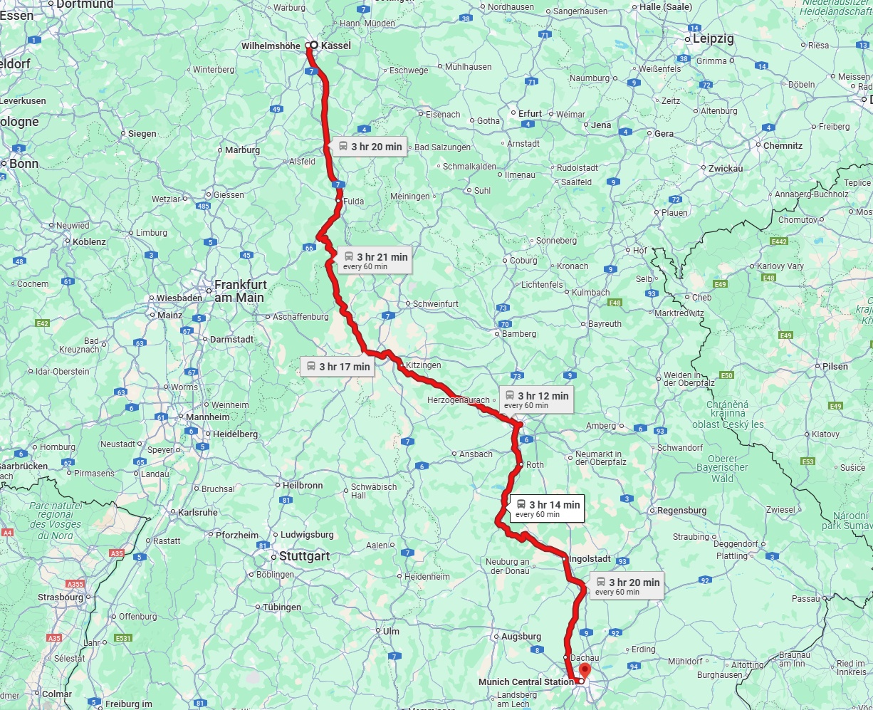 Anreise von Kassel Zu München Über 