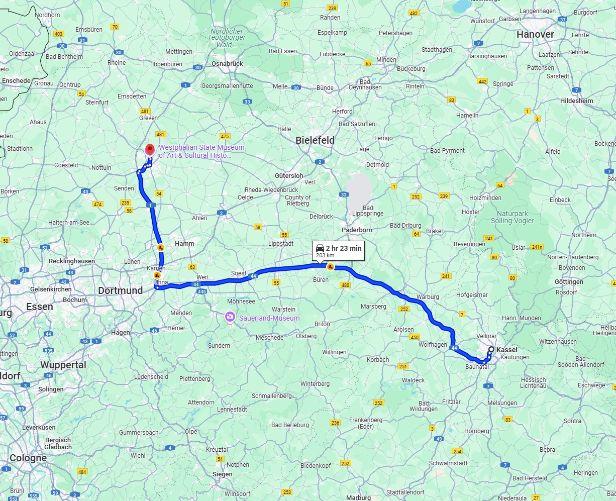 Anreise von Kassel Zu Münster Über via A44