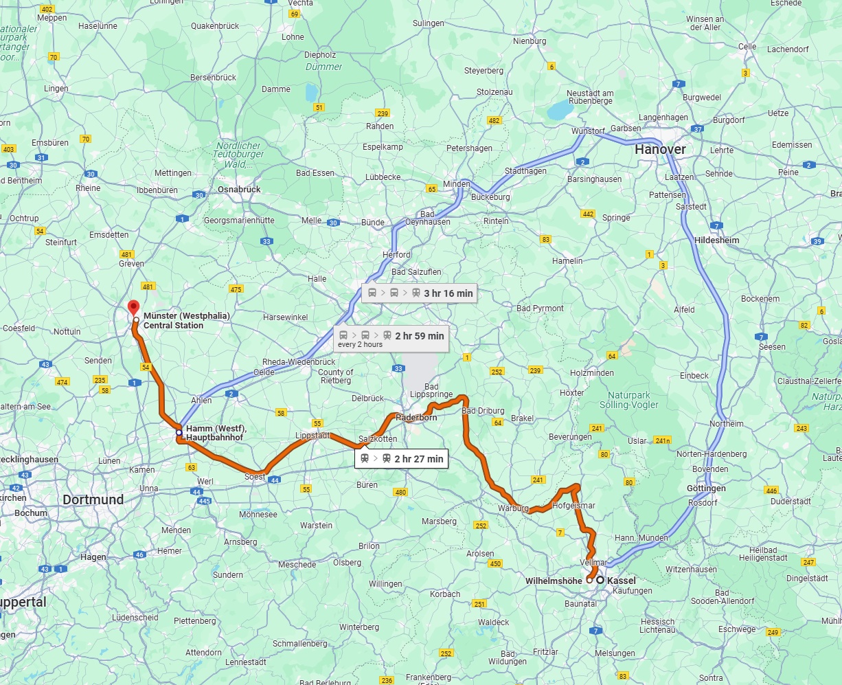 Anreise von Kassel Zu Münster Über 