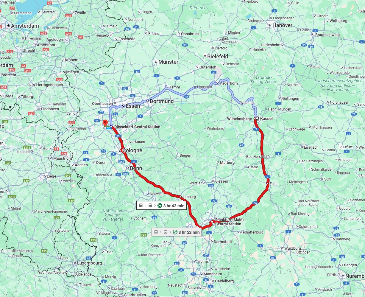 Anreise von Kassel Zu Neuss Über 