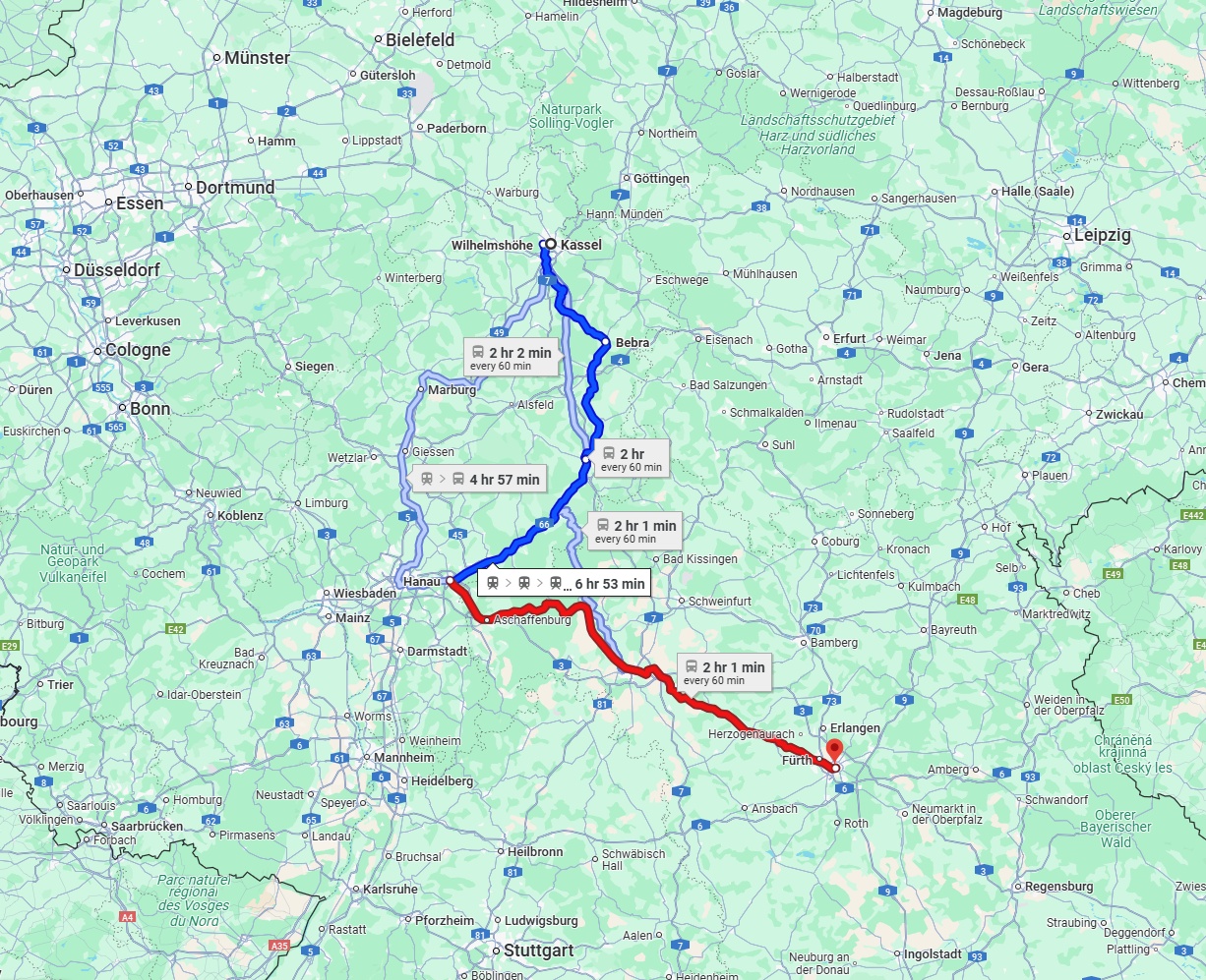 Anreise von Kassel Zu Nürnberg Über 