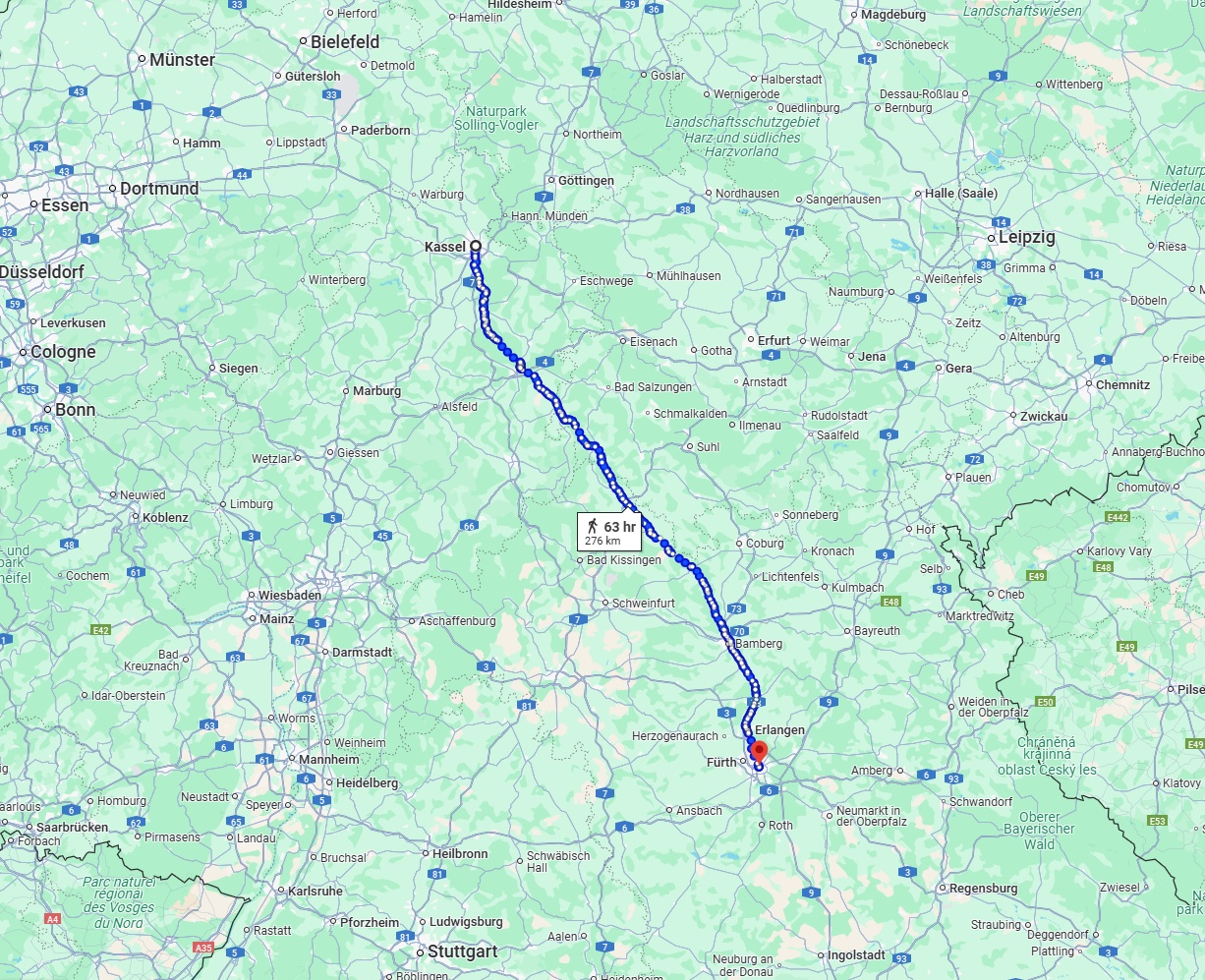 Anreise von Kassel Zu Nürnberg Über 