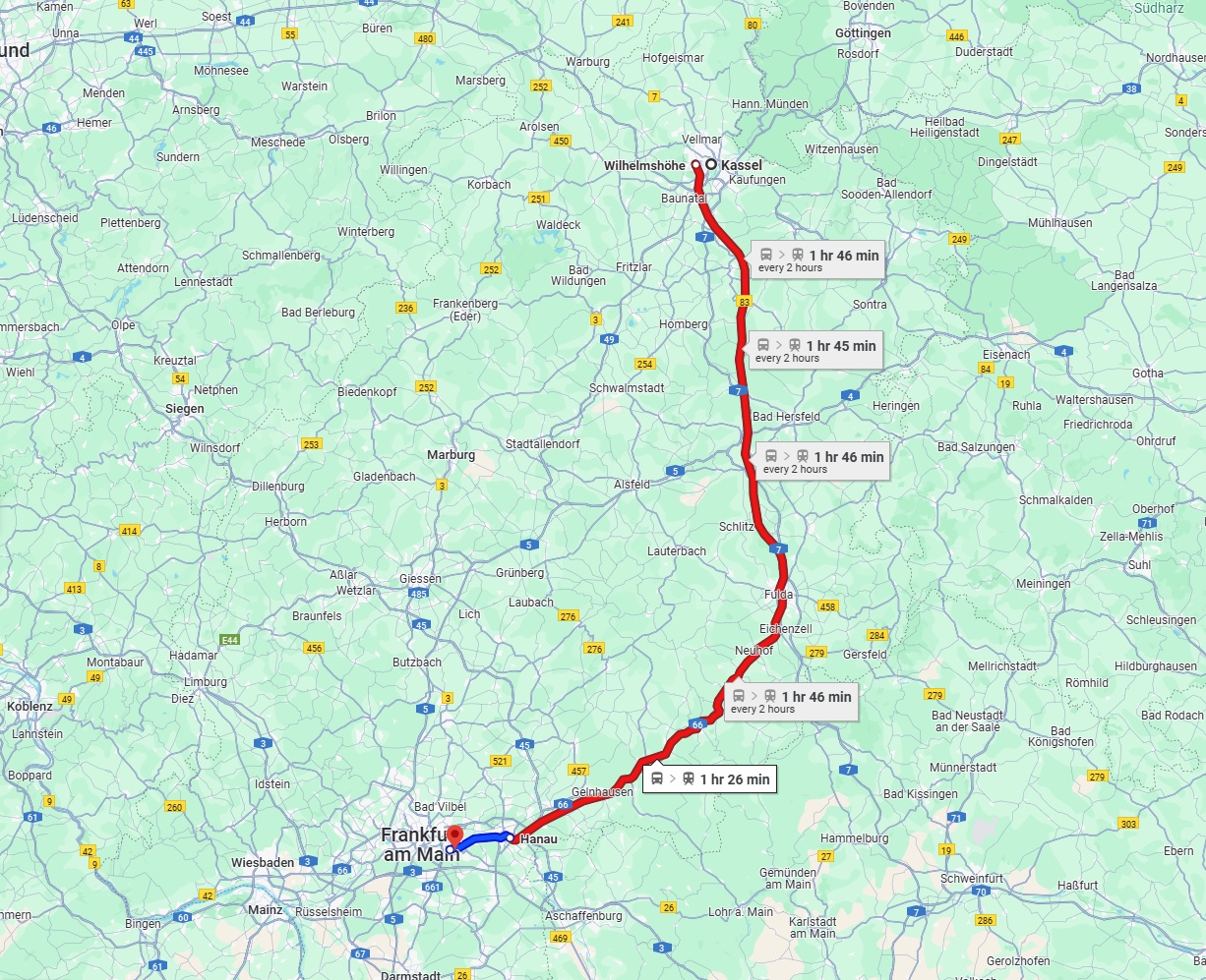 Anreise von Kassel Zu Offenbach am Main Über 